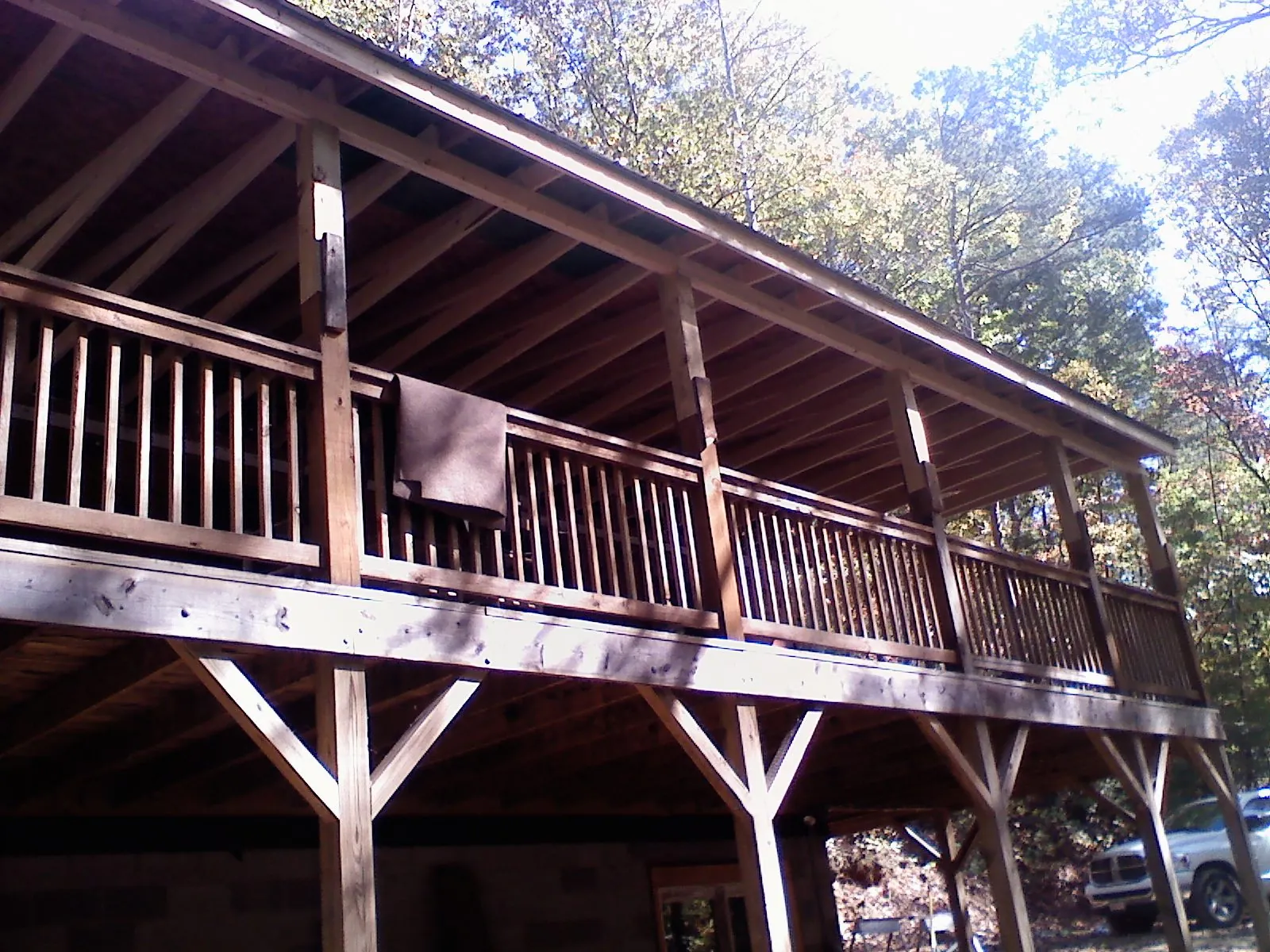 Timber framing under a new elevated porch and deck — Roof Leak Repair in Fort Madison by Roofing Brothers